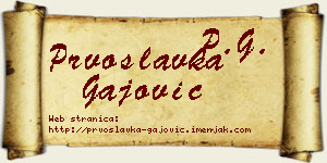 Prvoslavka Gajović vizit kartica